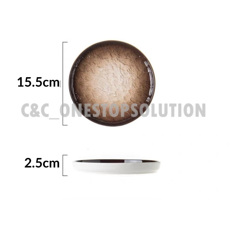 C&C INS Style Ceramic Plate Stone Texture Nordic Plate Dessert Plate Breakfast Plate Western Plate Tableware Pinggan