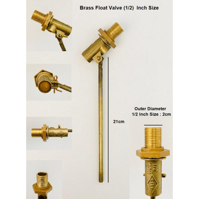 CITY Heavy Duty Float Valve Size 1/2 Inches & 3/4 Inches (15mm) (20mm) For Water Tank With Poly Ball Toilet Cistern Toilet Fitting