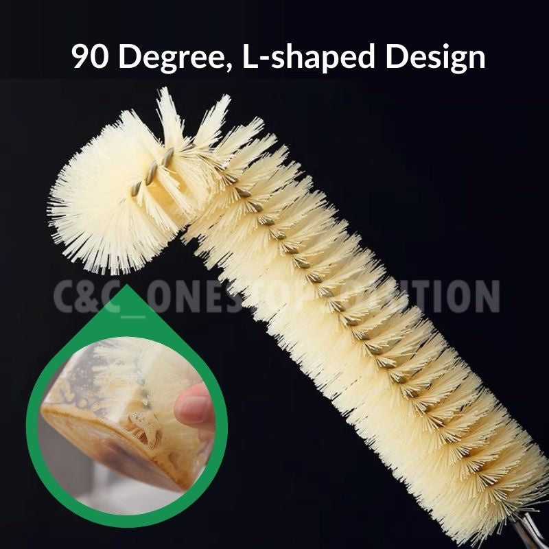 C&C Bottle Brush Cleaning Tools Berus Botol Cawan Nylon Brush Long Wooden Handle Cup Brush Baby Bottle Brush Kitchen
