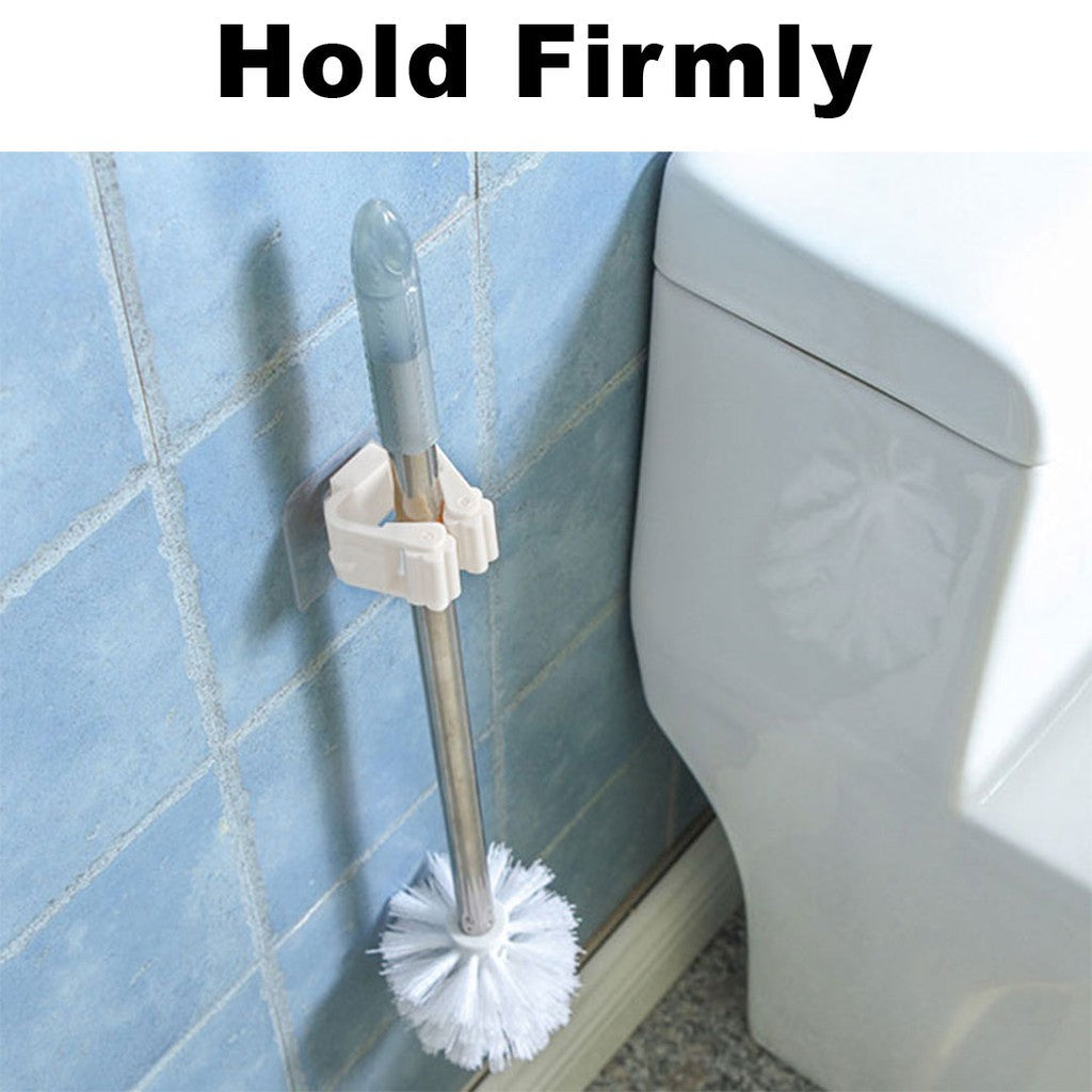 C&C Mop Holder Bathroom Toilet Broom Hanger Seamless Adhesive Wall Sticker Penyepit Mop Lantai dan Penyapu
