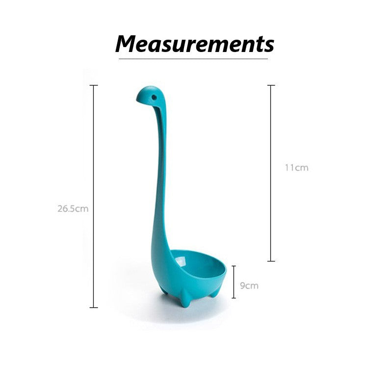 Creative Dinosaur Long Handle Stand-up Soup Spoon Toughened Nylon Lake Monster Modeling Ladle Food safe