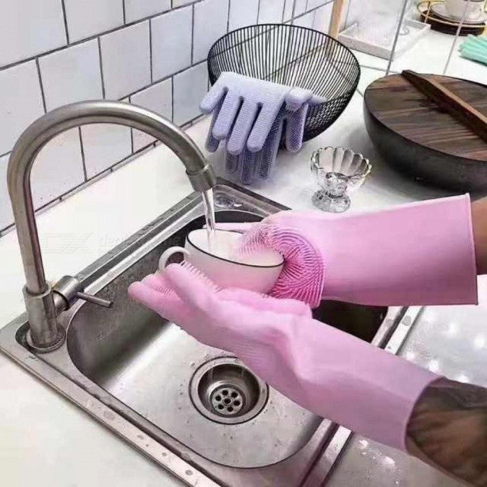 Multifunction Silicone Cleaning Gloves Magic Silicone Dish Washing Gloves