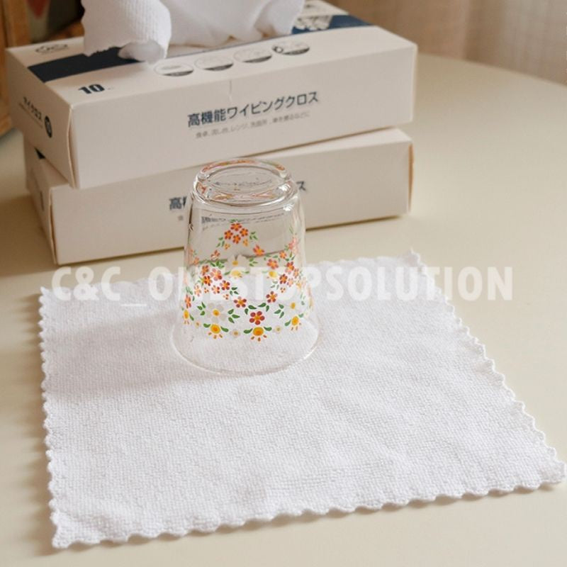 C&C 10pcs Cleaning Towel 30x30CM Magic Soft Quick-Dry Super Absorbent Water Tuala Tangan Soft Hand Home Multipurpose