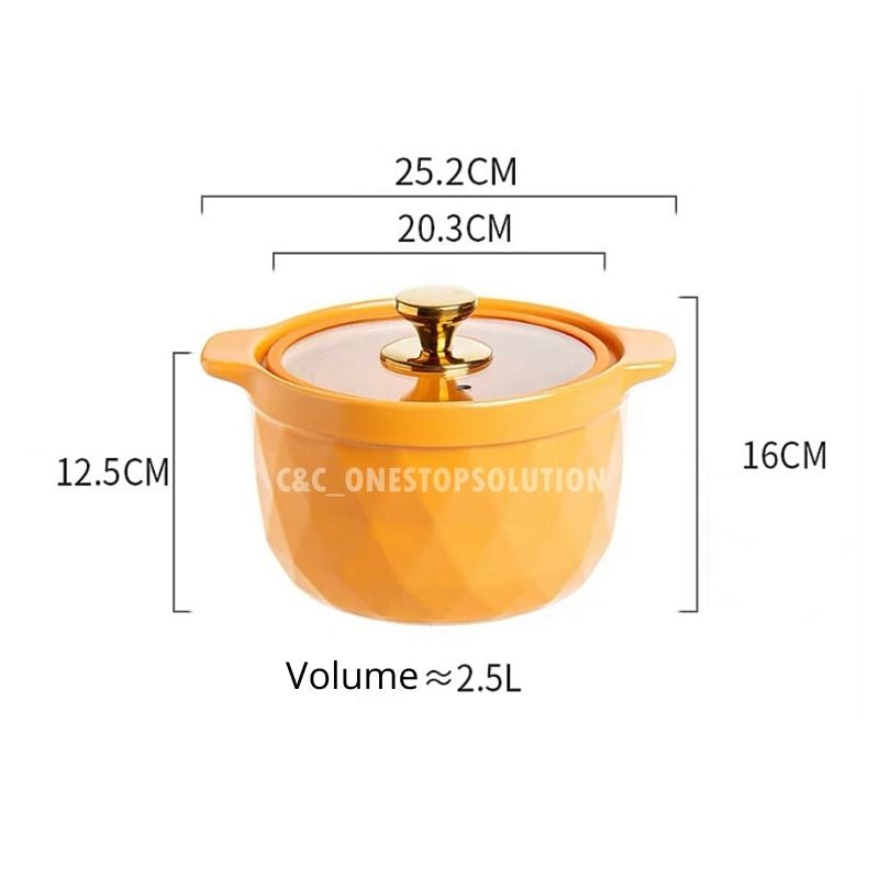 C&C Nordic Casserole Pot Clay Pot Ceramic Pot Ceramic Cookware Pixie Cooking Stew Pot Soup Pot Stockpot Periuk Tanah