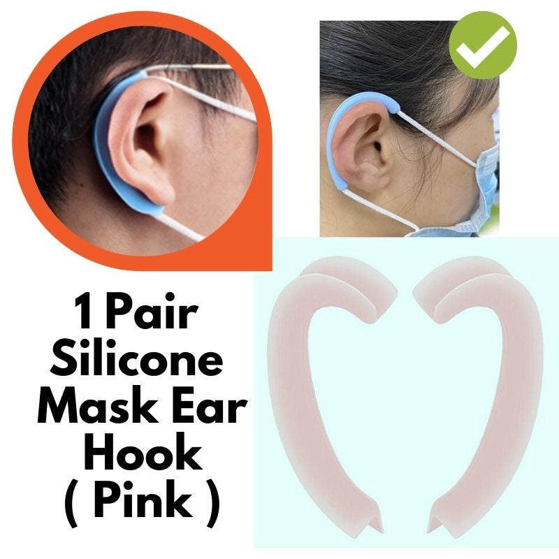 C&C Soft Silicone Reusable Washable Ear Hook Face Mask Hold Face Mask Soft Ear Protection Hook Tali Telinga Getah