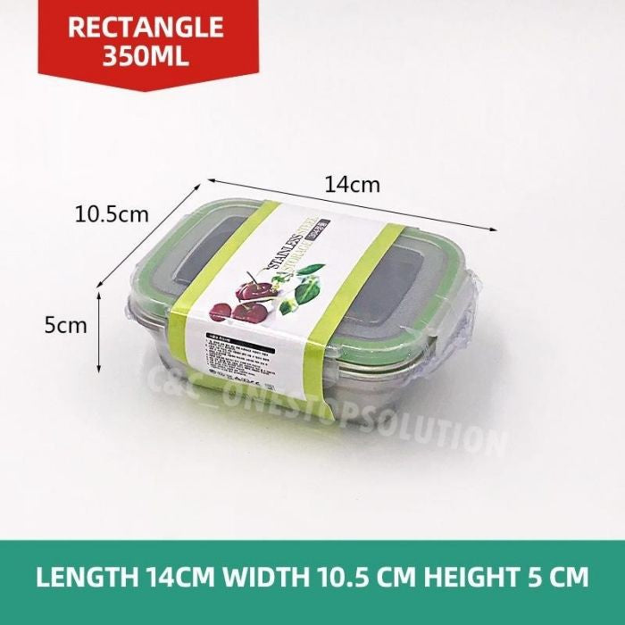 C&C Air Tight Stainless Steel Rectangle Lunch Box Food Containers With Snapping Seal Leak-proof Lids Thermal Insulated