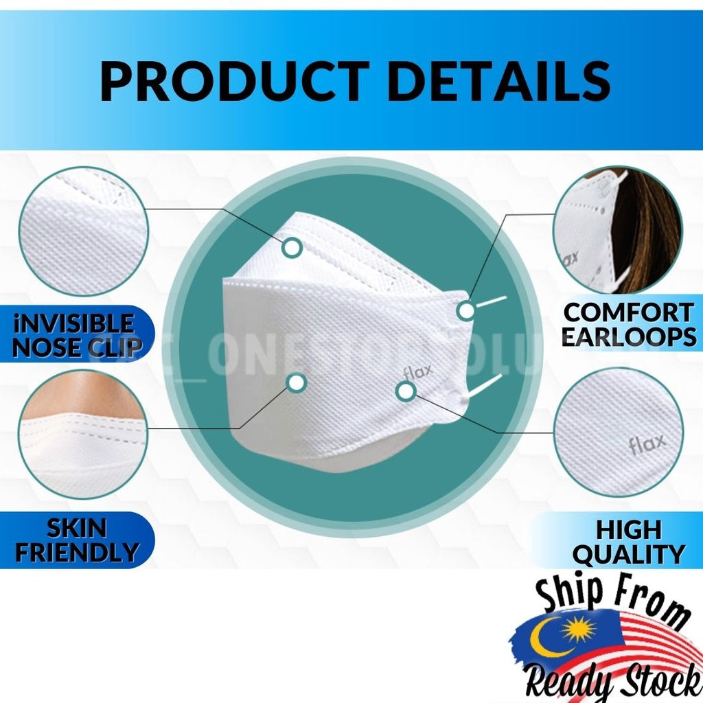 C&C PREMIUM Adult KF94 4Ply Face Mask Earloop Fish Mask Disposable Protective Anti Dust Fine Dust Black Mask 3D Mask
