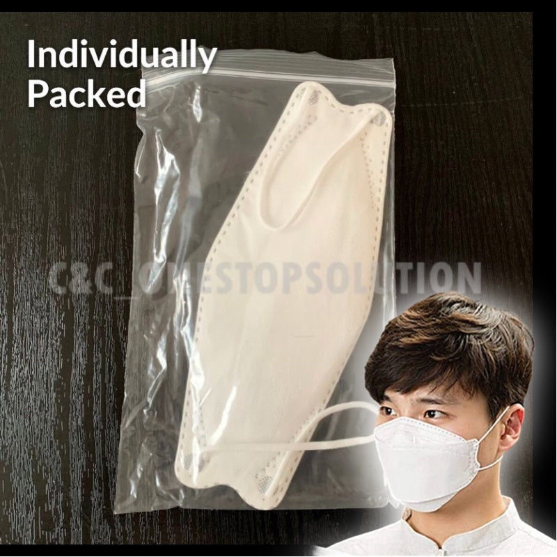 C&C PREMIUM Adult KF94 4Ply Face Mask Earloop Fish Mask Disposable Protective Anti Dust Fine Dust Black Mask 3D Mask