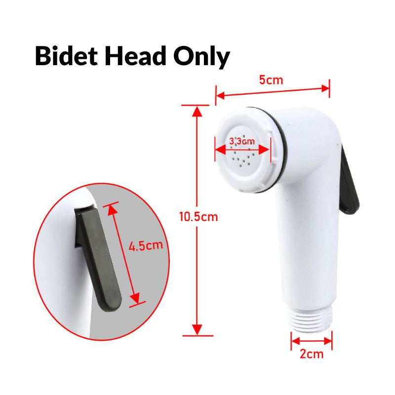C&C PVC Hand Bidet Set PVC Spray Hand Bidet Flexible Hose and Wall Bracket For Toilet Set Bidet Tangan White