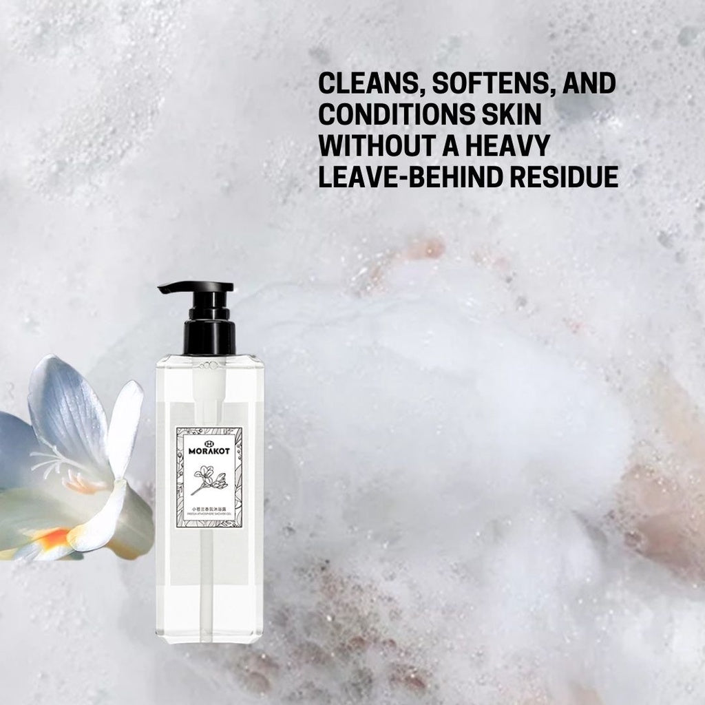 MORAKOT Luxury Shower Gel Perfume Body Wash Wind Blue Bells Freesia Refreshing & Long Lasting Fragrance Reduce Stress