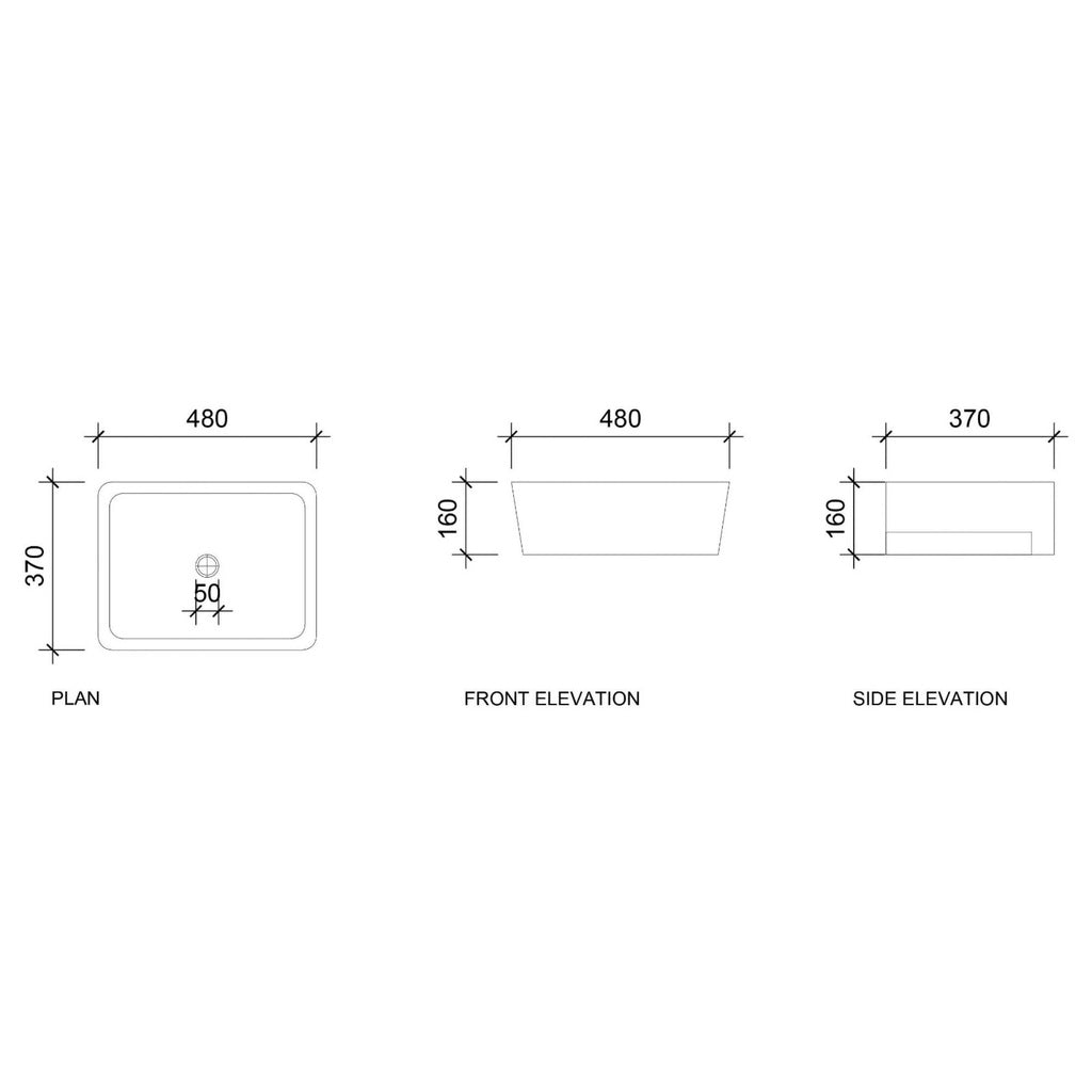 SANITARIO Quality Semi-Recessed Ceramic Basin Counter Top Toilet Basin Bathroom Sink Vanity Sink Bowl 480 X 370 X 160MM
