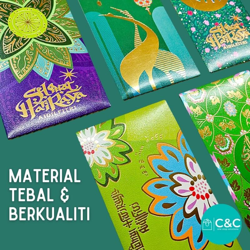 C&C 6pcs Sampul Duit Raya Premium 2026 / Raya Packet / Green Packet / Angpau Raya / Sampul Raya 2026 / Sampol Raya