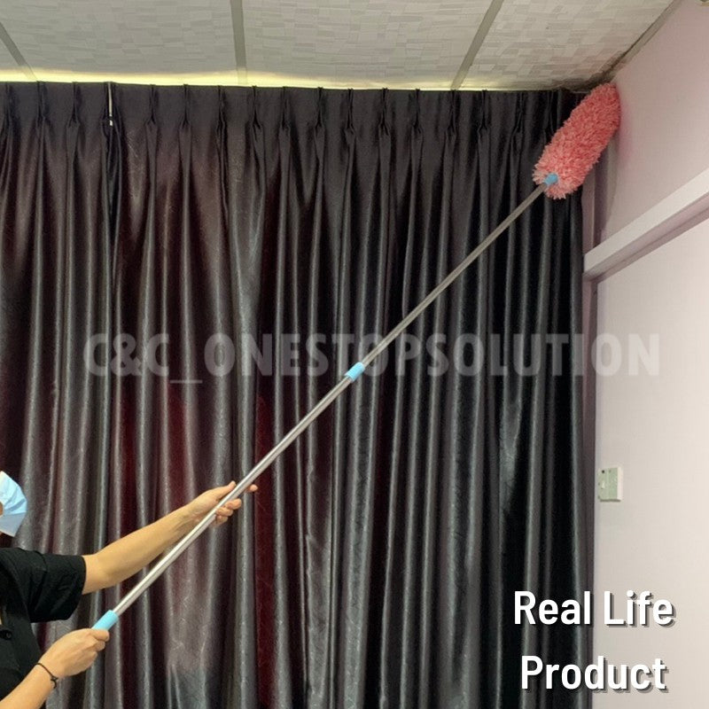 220cm Retractable Microfiber Duster With Bendable Brush Long-Duster BROOM Fiber Household Cleaning Bulu Ayam 140cm-220cm