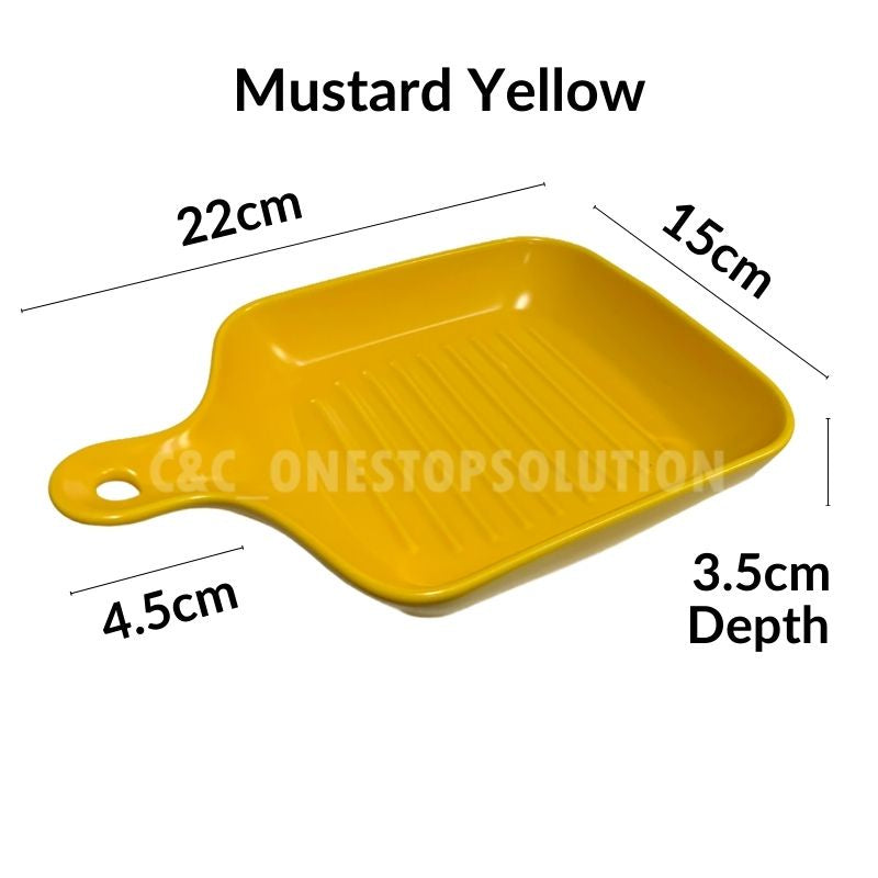 C&C Nordic Style Ceramic Plate With Handle Salad Pizza Pasta Roasted Vegetables Baked Oven Baking Plate