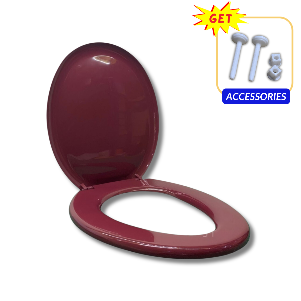 Toilet Seat Cover With Screw - Burgandy