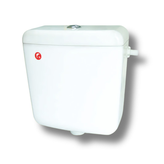 1 SET CJ Toilet Water Tank Plastic Cistern Push Button Single Flush Mid/Low Level 40mm 6 Litre White CJPC1000HL
