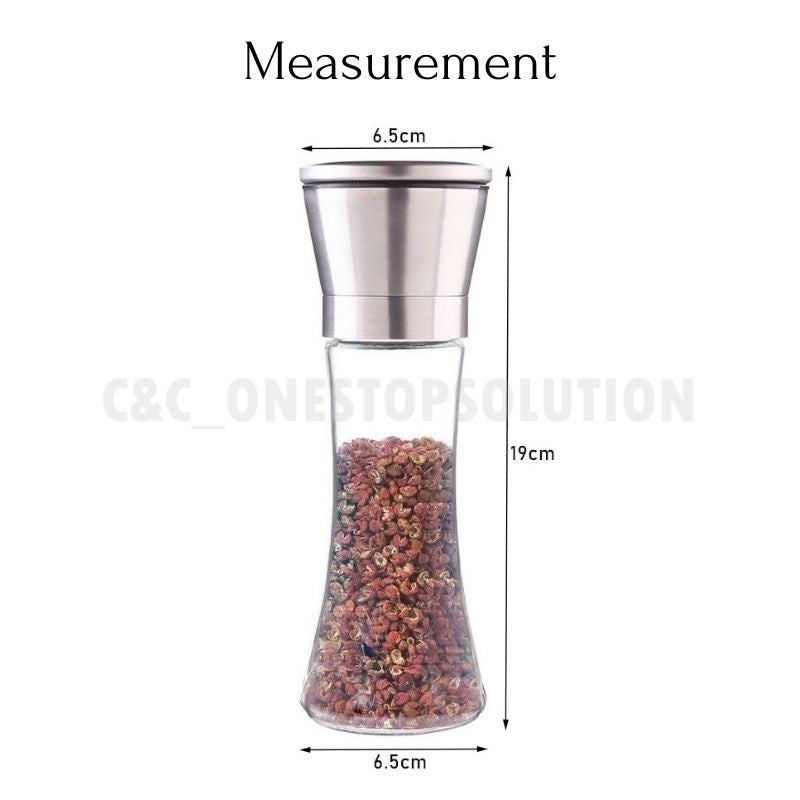 Adjustable Grind Size Black Pepper Grinder Pepper Sea Salt Mung Bean Millet Grinder Kitchen Seasoning Jar Adjustable 304