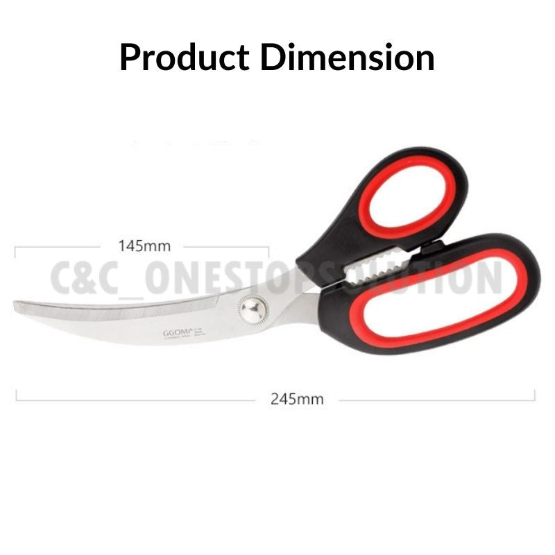 C&C BBQ Scissors Curve Shears Kitchen Scissors Multifunction Heavy Duty Scissors Gunting Dapur