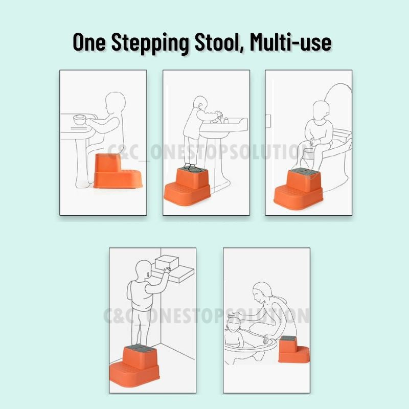 Dual Height Two Step Stool For Kids Toddler's Stool For Potty Training Baby Exercise Step Stools Kid Toilet Trainer