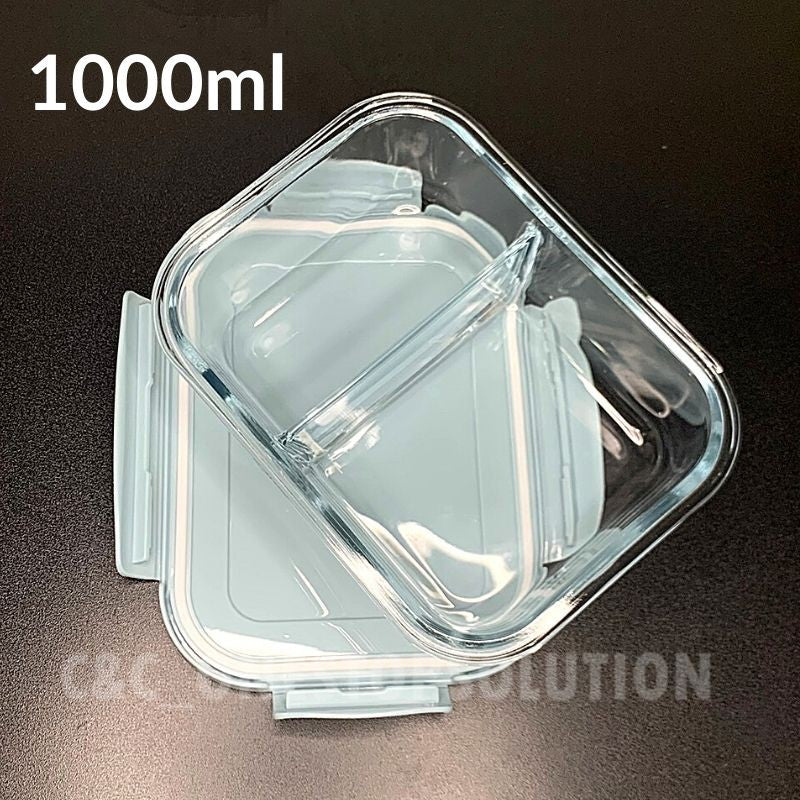 Air-Tight Rectangular Tupperware Microwave Heat Resistant Borosilicate Glass Container Food Storage Lunch Box Glasslock