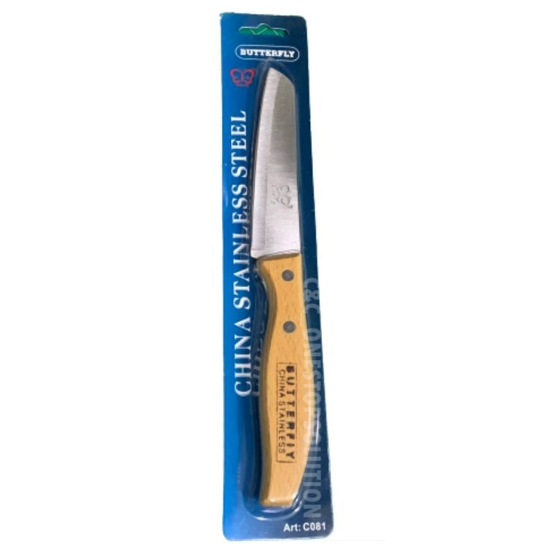 C&C Fruit Knife With Wooden Handle For Cutting Fruits Veggies Stainless Steel