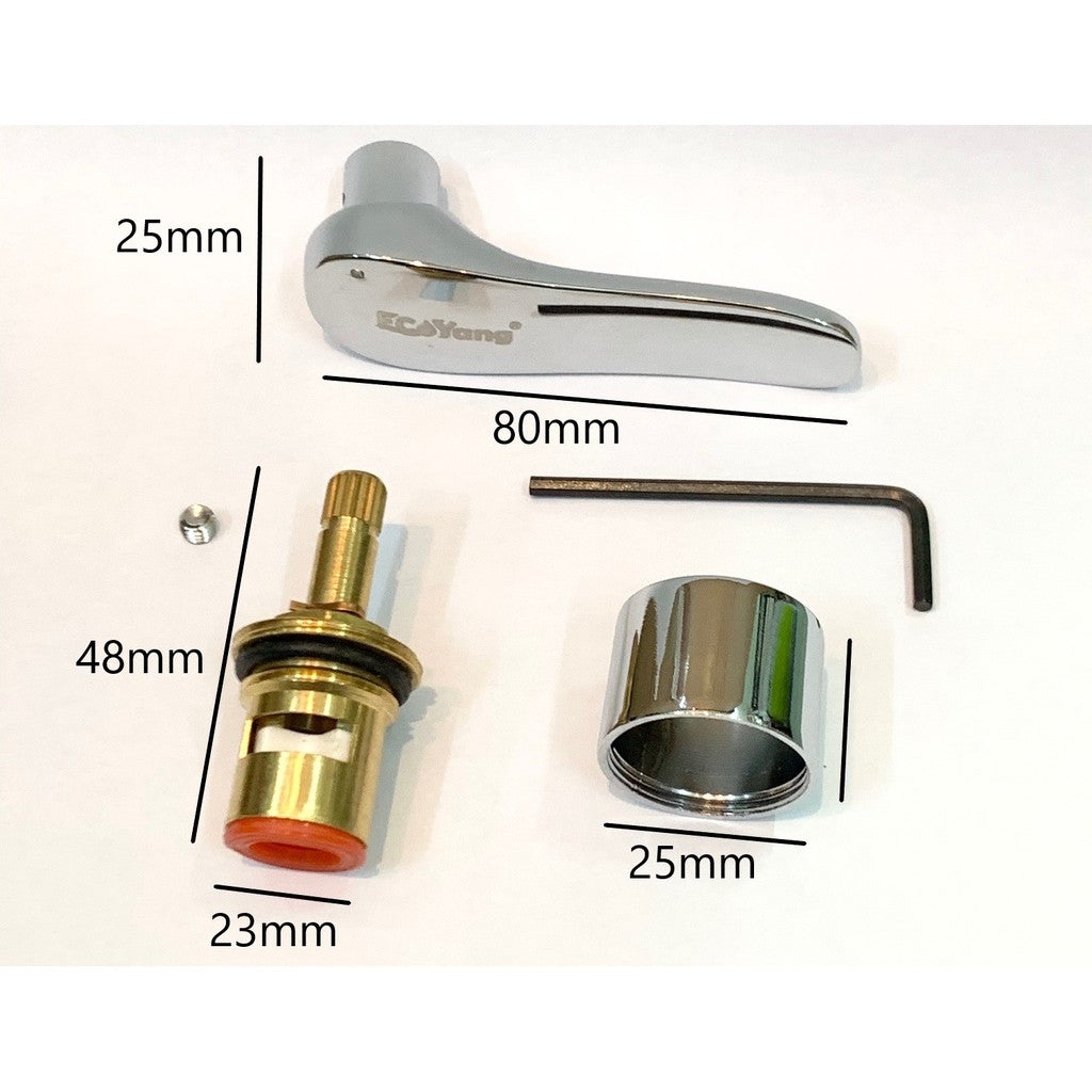 Brass Sink Tap Valve Replacement With Stainless Steel Lever Handle Set Brass Cartridge Valve Water Tap Kitchen Faucet