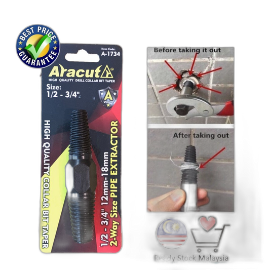 ARACUT Heavy Duty 2 Way Pipe Extractor 1/2 Inches - 3/4 Inches (12mm-18mm)