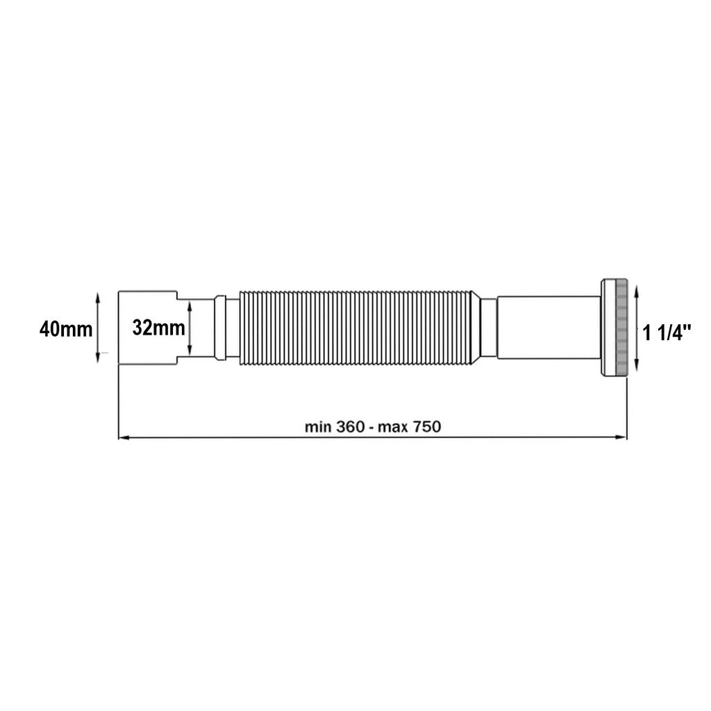Flexible Waste PVC Pipe for Plumbing Faucet Basin / Kitchen Sink Water Fitting 77cm