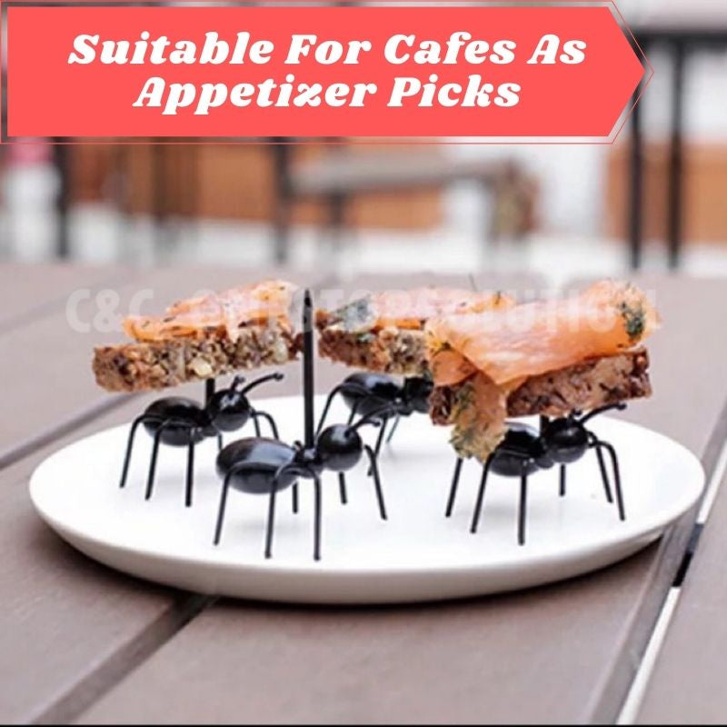 C&C 1pcs Ant Fruit Fork Children Snack Cake Dessert Food Fruit Pick Toothpick Lunches Decor Serving Fork