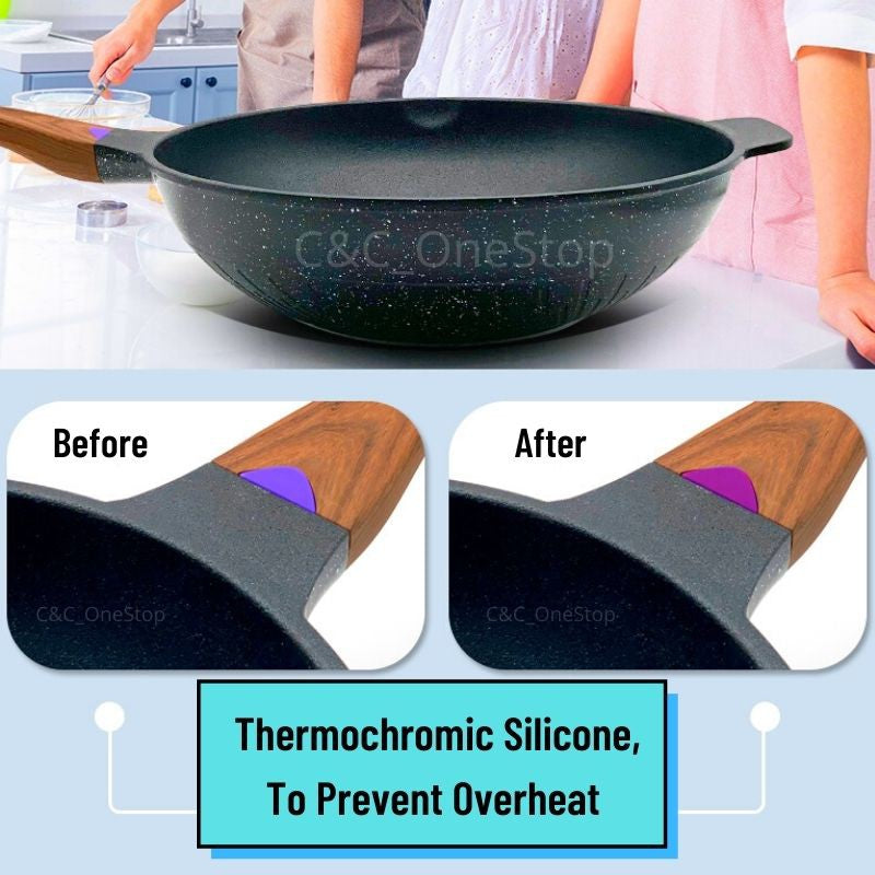 34cm Nonstick Frying Wok Periuk Besar Pan Non Stick Cooking Wok Pan Pot