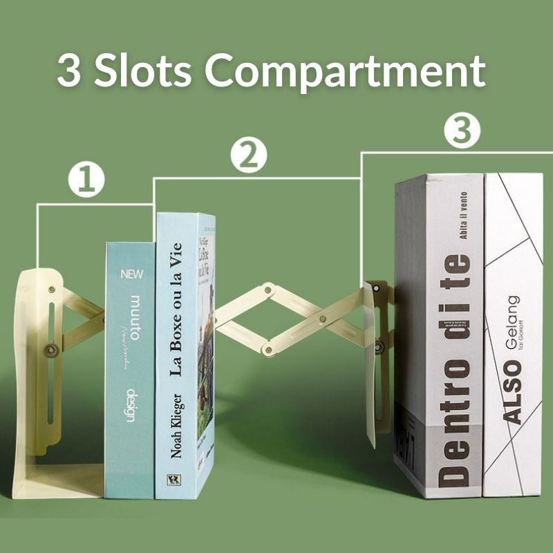 C&C Expandable Book Stand Bookend Book Holder Shelf Rack Adjustable Bookends Retractable Storage Meja Pendirian Buku