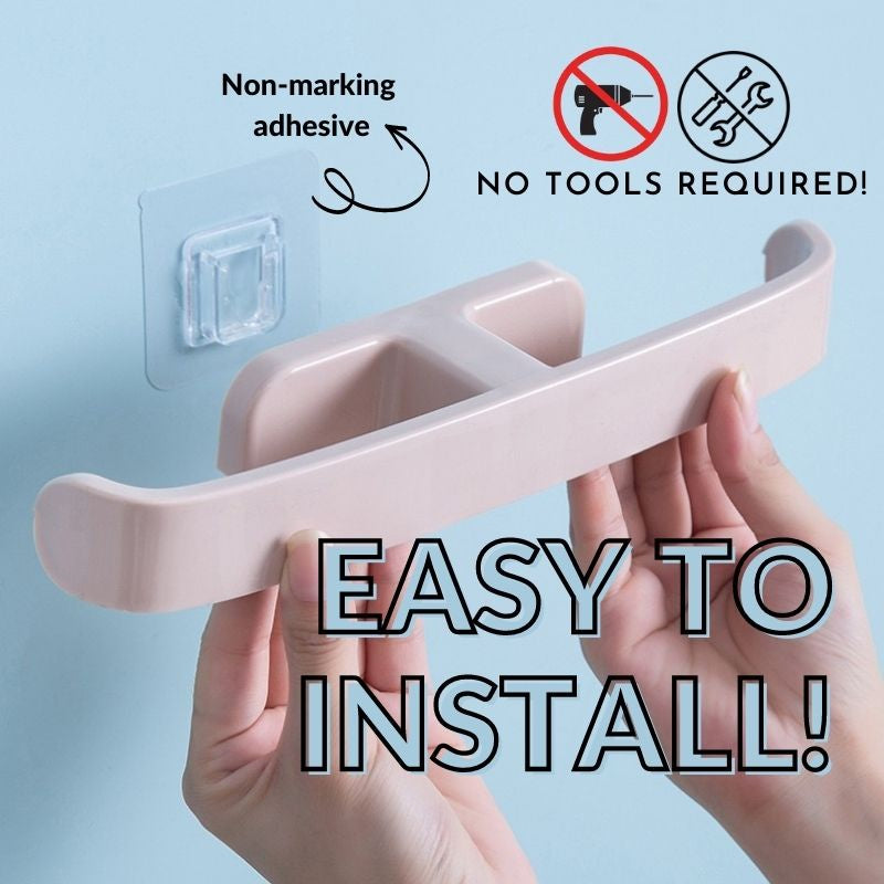 C&C Adhesive Kitchen Holder Wall Mounted Hanging Shoes Storage Rack Bathroom Self Adhesive Towel Storage Organizer