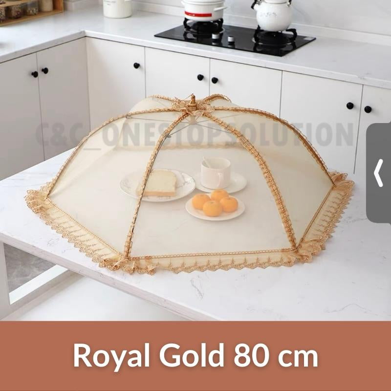 C&C Local Foldable/ Breathable Vintage Food Cover Umbrella Design Mesh Lace Tudung Saji Moden Table Dishes Cover