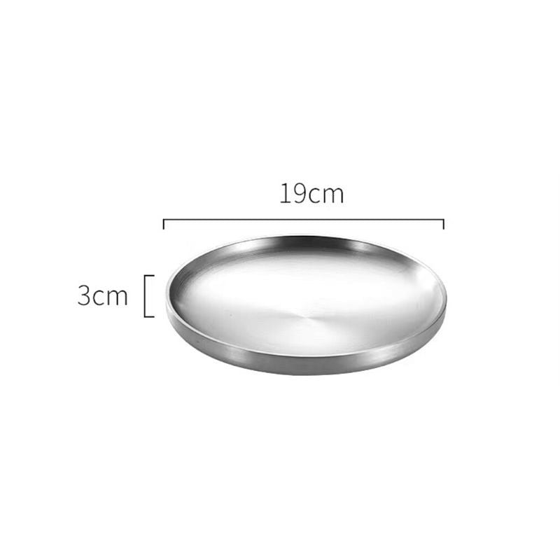 C&C Korea Stainless Steel Plate Stainless Steel Round Plate Breakfast Plate Steak Plate Dinner Plate Dessert Plate