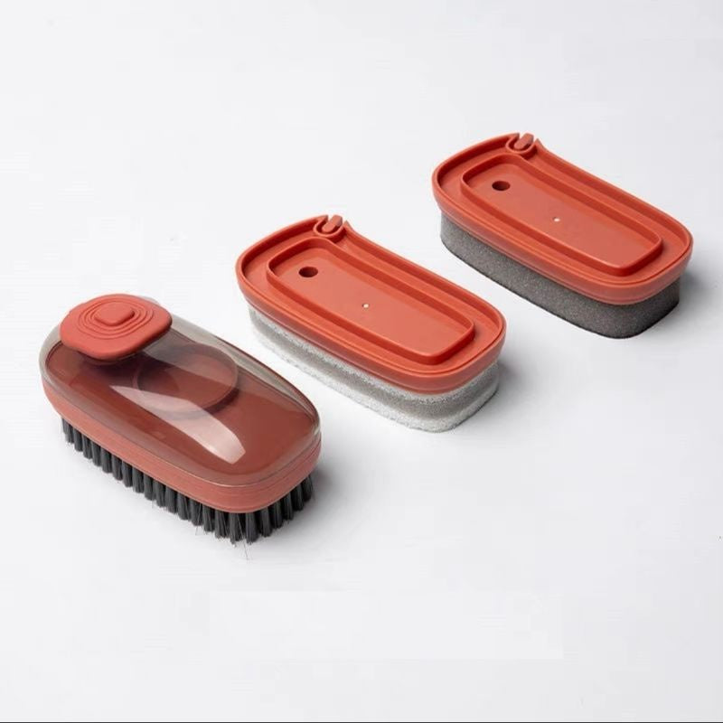 C&C Multi Function Soap Pump Brush Set Cleaning Brush Sponge And Scouring Pad Portable Shoe Brush Kitchen Brush Laundry