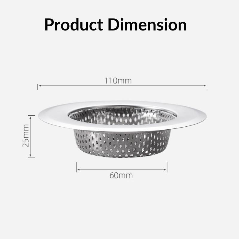 C&C Stainless Steel Sink Garbage Strainer Filter Waste Thick Drainage Hole Strainer Penapis Sampah for Kitchen Sinks