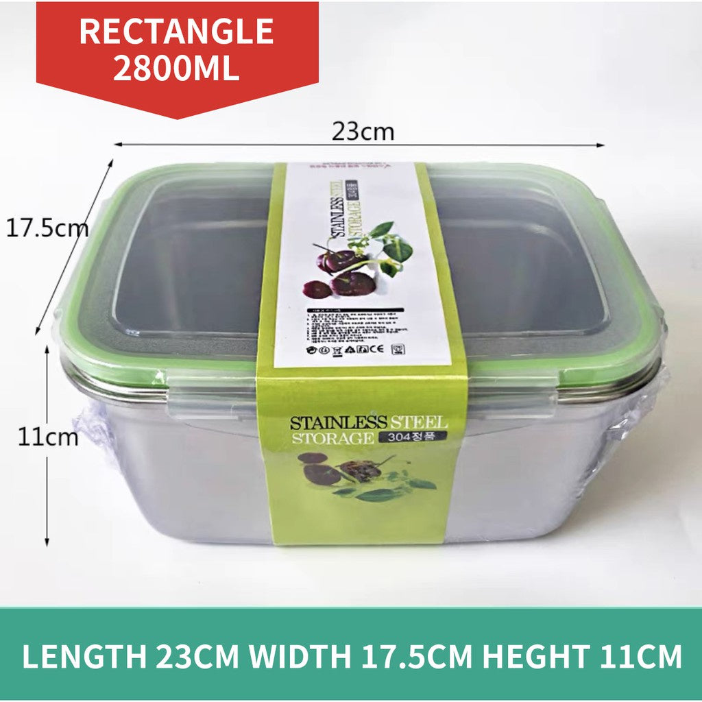 C&C Air Tight Stainless Steel Rectangle Lunch Box Food Containers With Snapping Seal Leak-proof Lids Thermal Insulated
