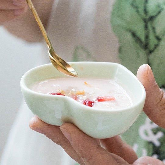 1pc Love Shape Dish Saucer Seasoning Dipping Kitchen Heart / Love Shape Ceramic Bowl Tealight Sauce Dish