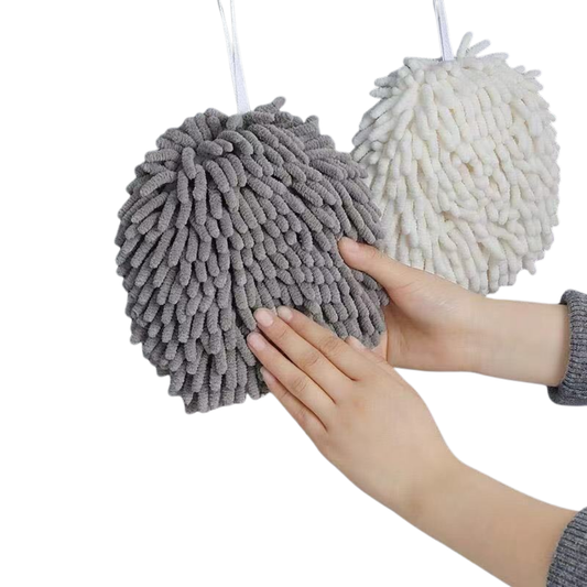 BIG Chenille Hand Towel Absorbent Towel Microfiber Hand Towel Chenille Handball Hanging Towel Ball Tuala Tangan