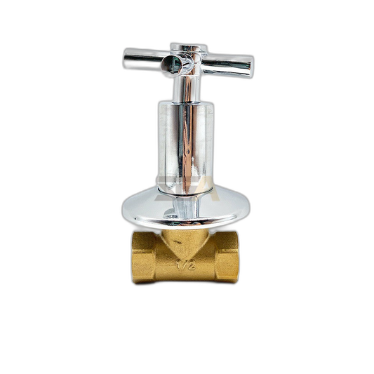 BLITON 1/2 Inches Heavy Duty Full Turn Copper Brass Build in Stop Cock