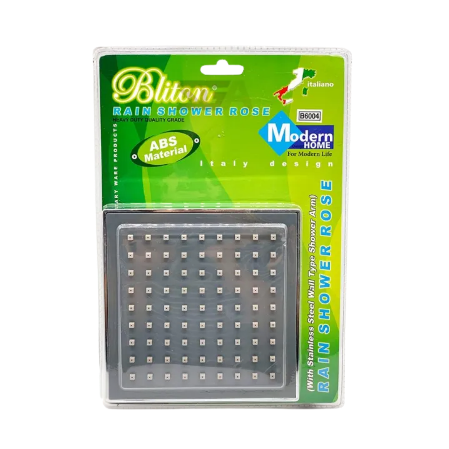 BLITON 6 Inches Luxury Square Shower Set With Shower Arm Shower Head Shower Arm Set