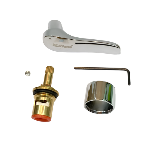Brass Sink Tap Valve Replacement With Stainless Steel Lever Handle Set Brass Cartridge Valve Water Tap Kitchen Faucet