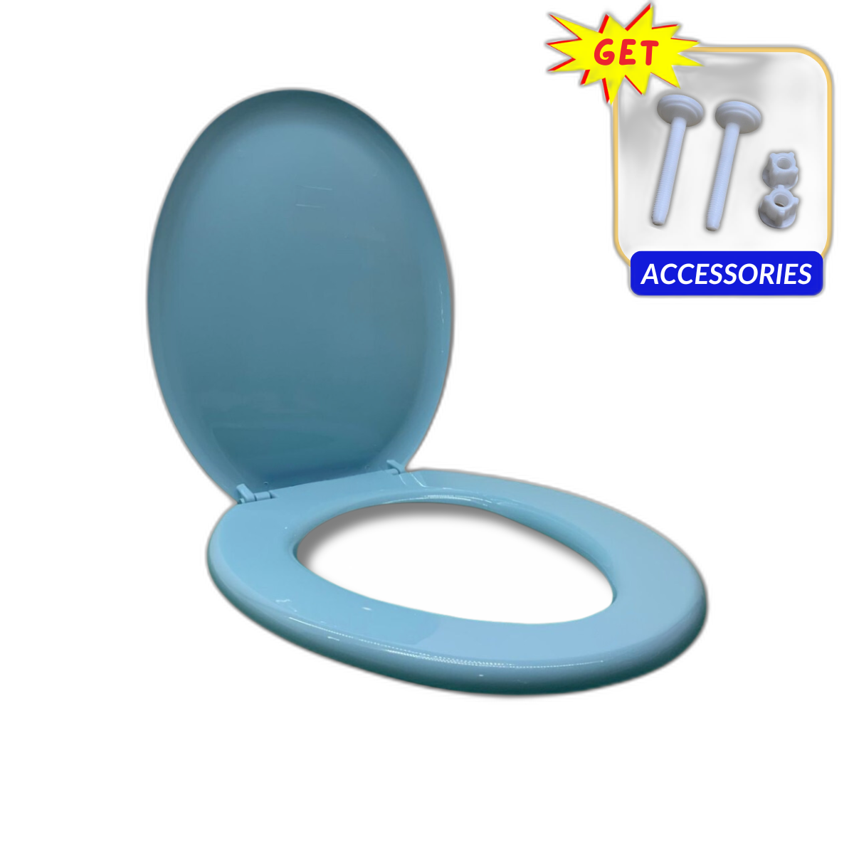 Toilet Seat Cover With Screw - Sky Blue