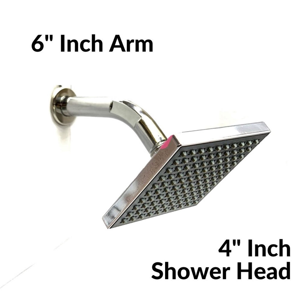 VAGO Shower Head 4 Inches Rainfall Shower Head Faucet Set With Shower Arm ROUND/ SQUARE 360 Degree wall mounted shower set