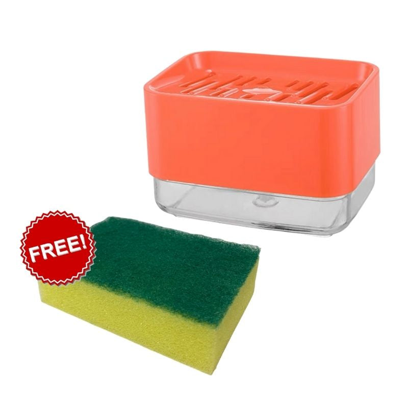 C&C Soap Dispenser Manual Press Soap Pump Liquid Soap Dispenser With Sponge Kitchen Soap Holder Pam Sabun Pinggan
