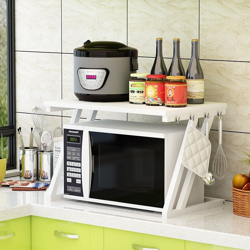 Almari Dapur Kitchen Wooden Rack Storage Organizer Shelf Oven Microwave FREE hooks and screw driver