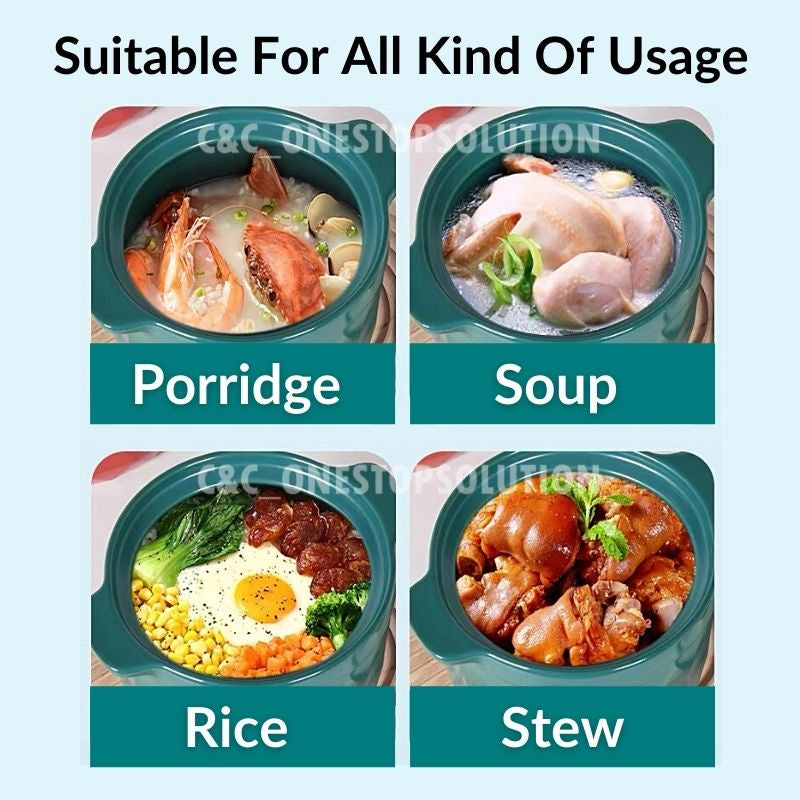 C&C Nordic Casserole Pot Clay Pot Ceramic Pot Ceramic Cookware Pixie Cooking Stew Pot Soup Pot Stockpot Periuk Tanah