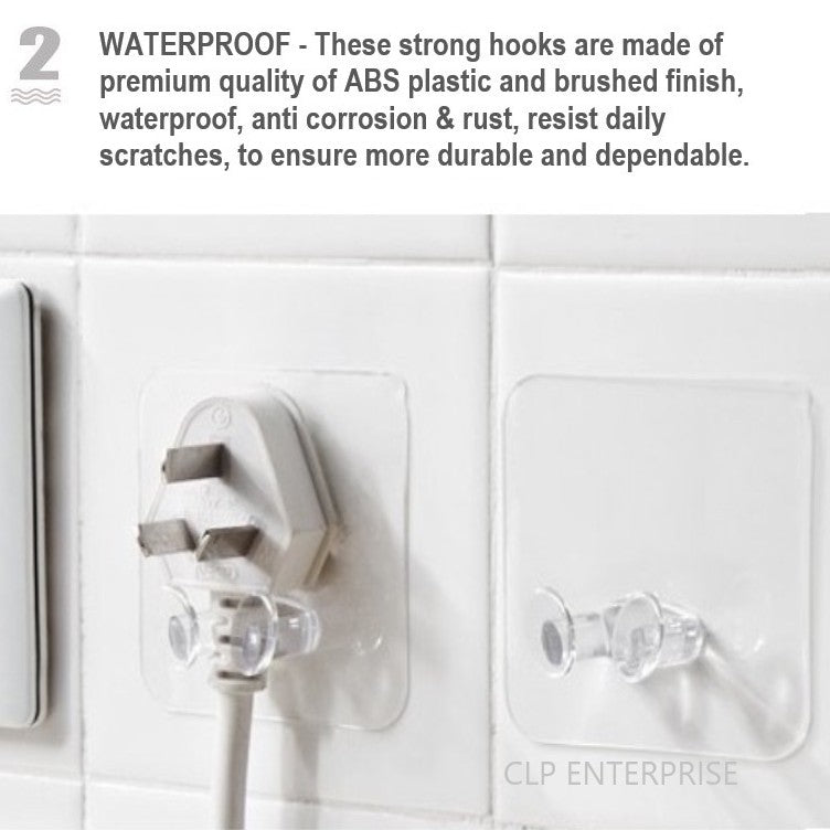 C&C Wall Storage Hook/USB Cable Power Plug Socket Holder/Home Office Adhesive Hanger
