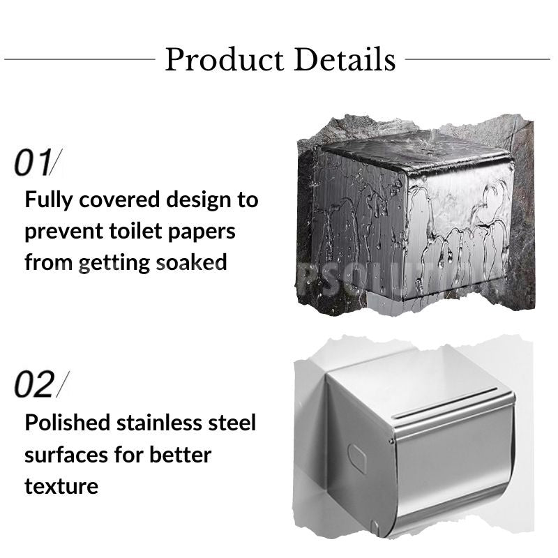C&C Stainless Steel Wall-Mounted Bathroom Toilet Paper Holder with Fixing Screws Pemegang Kertas Tandas