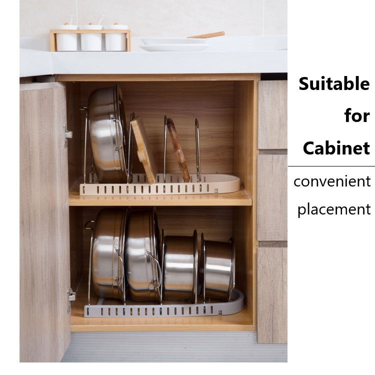 Multipurpose Pot and Pans Organiser Rak Penitup Periuk Lid Rack Organizer for Kitchen Countert Lid Holder